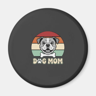Imán Mamá Perro Retro Vector Bulldog
