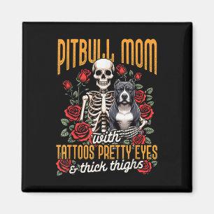 Imán Mamá Pitbull Pittie Mamá Perro Mamá Pitbull Con Ta