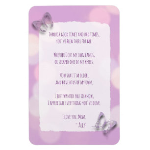 Imán Mamá, poema, mariposas púrpura