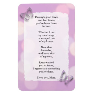 Imán Mamá, poema, mariposas púrpura