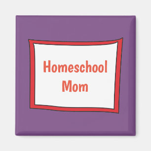 Imán Mamá púrpura y roja de Homeschool