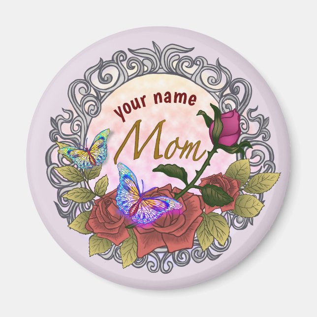 Imán Mamá Rosa Rosebud personalizado (Frente)