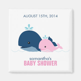 Imán Mamá y bebé ballena Baby Shower {rosa}