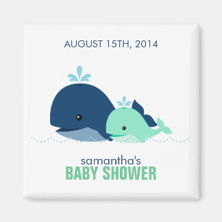 Imán Mamá y bebé ballena Baby Shower {verde}
