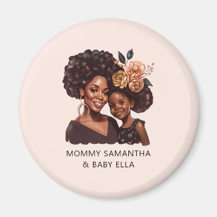 Imán Mamá y hija negras personalizadas (20)