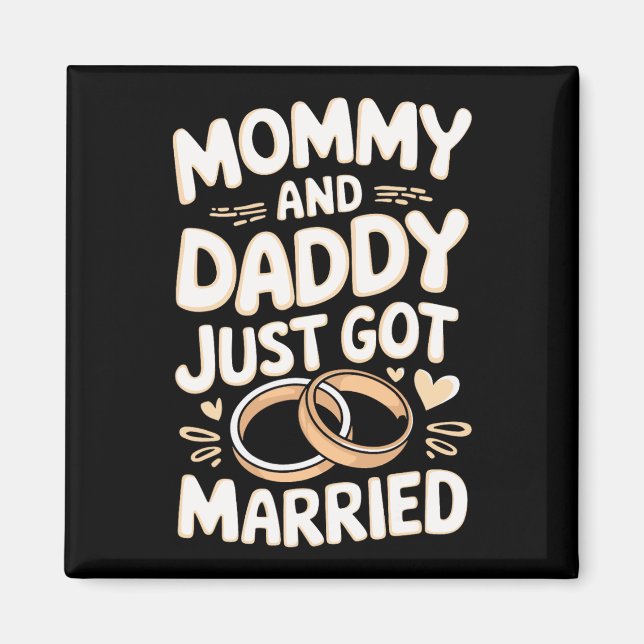 Imán Mamá y papá se acaban de casar  (Frente)