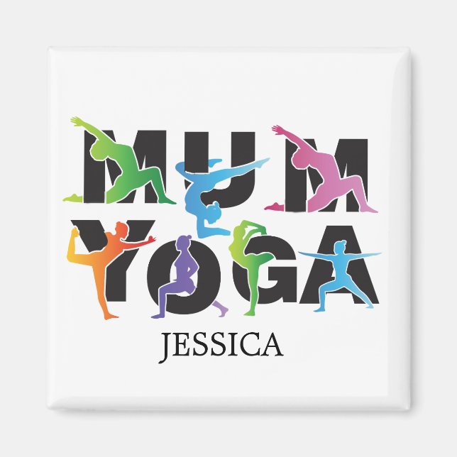 Imán Mamá yoga, hobby de meditación, mamá (Frente)