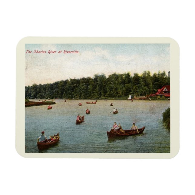 Imán Mamáes de Boston, el río Carlos en Riverside, Viñe (Horizontal)
