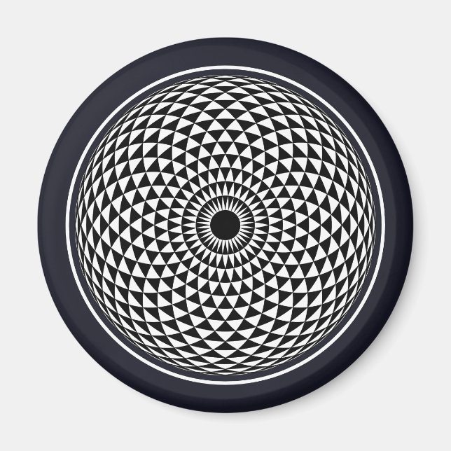 Imán Mamáes gráficas geométricas de Mandala blanca espi (Frente)