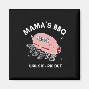 Imán Mama's Bbq Entrar Cerdo Salir Soleado Verano Paddy