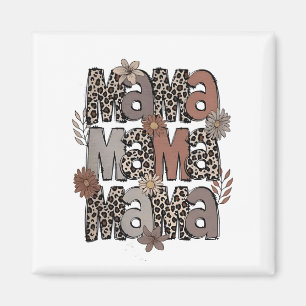 Imán Mami race de mamá divertida race y leopardo de col