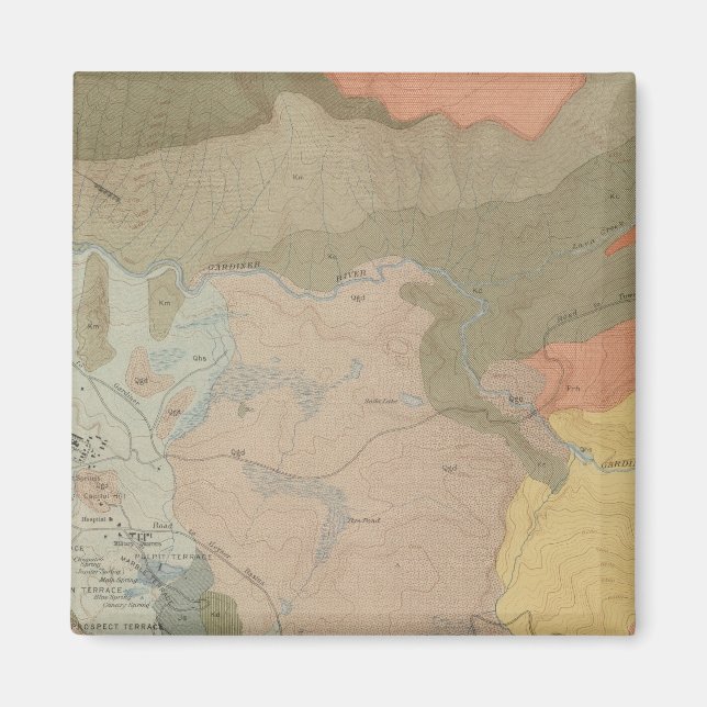 Imán Mammoth Hot Springs and Vicinity (Frente)