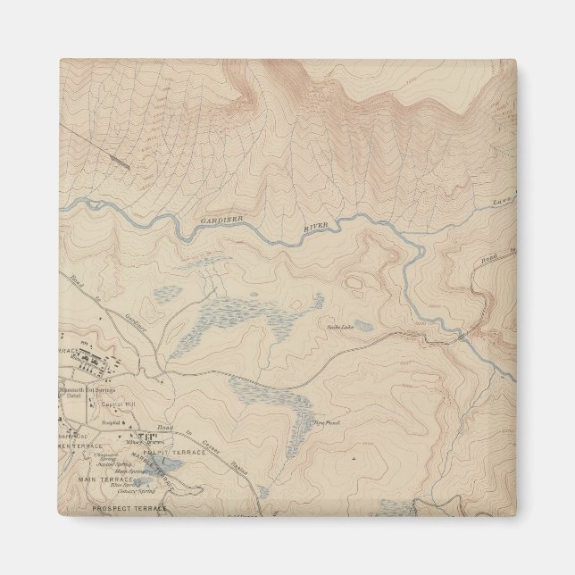 Imán Mammoth Hot Springs y los alrededores 2 (Frente)