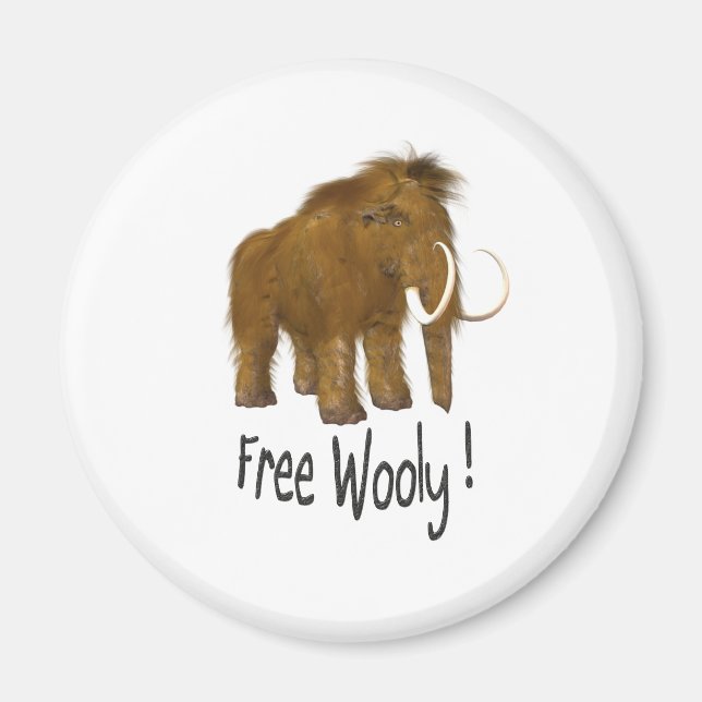 Imán Mamut Wooly "libre de Wooly" (Frente)