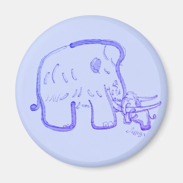 Imán Mamut y ternera (Frente)