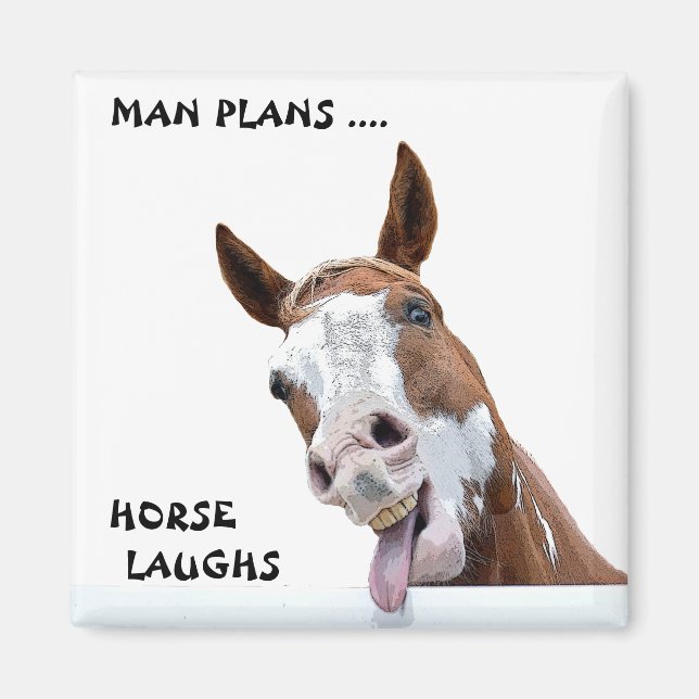 Imán Man Planea Horse Laughs Magnet (Frente)