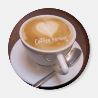 Imán mañana de café