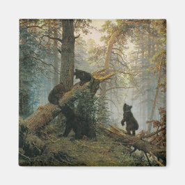 Imán Mañana en un bosque de pinos (Osos en el bosque)