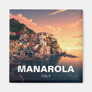 Imán Manarola, acuarela Cinqua Terra
