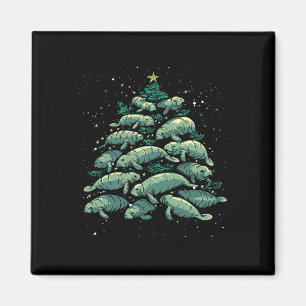 Imán Manatee Christmas Tree Manatee Xmas Boys & amp; Wo