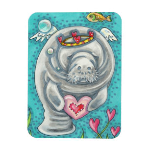 IMÁN MANATEE CUPID, BURBUJAS Y CORAZONES DE VALENTINA C