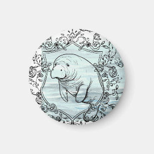 Imán Manatee en un marco brillante
