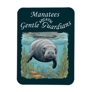 Imán Manatees Gentles Aquatic Guardians