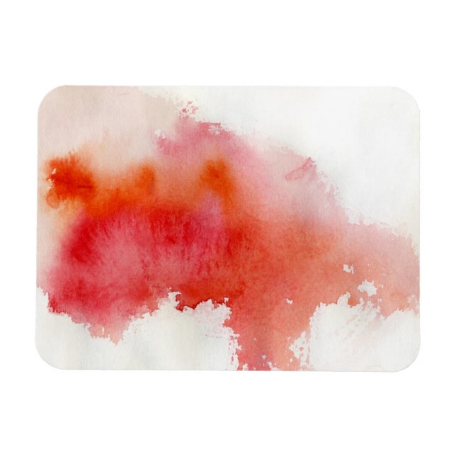 Imán Mancha roja, acuarela abstracta pintada a mano (Horizontal)