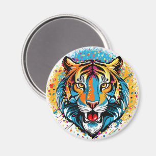 Imán Manchas de pintura de colores Arcoíris Cabeza de T
