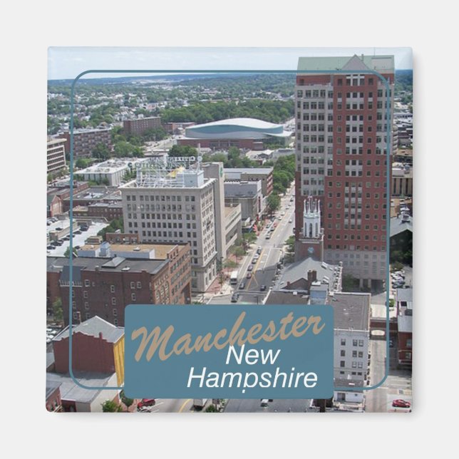 Imán Manchester New Hampshire Travel Photo Magnets (Frente)