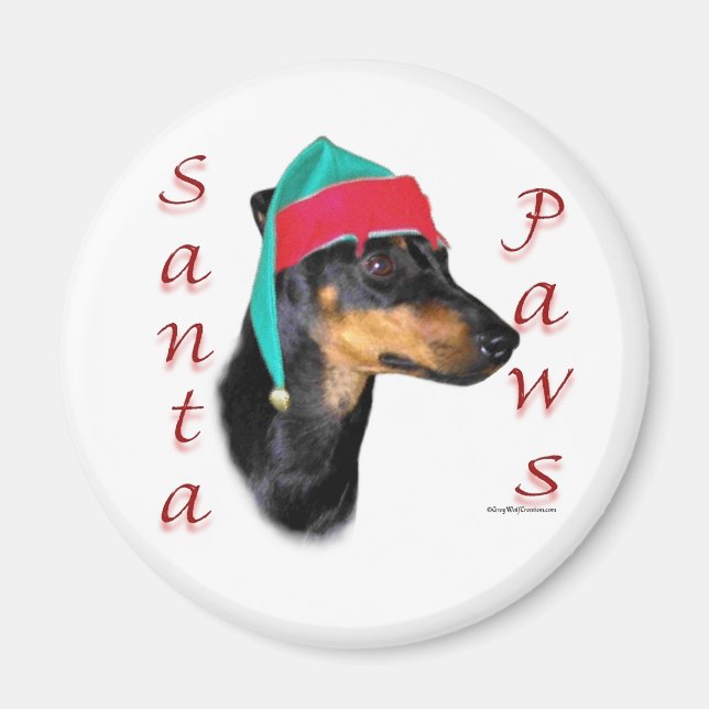 Imán Manchester Terrier Santa Paws (Frente)