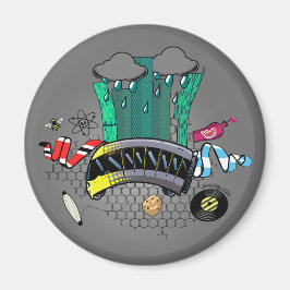 Imán Manchester y el Gran Manchester con abeja y tranví