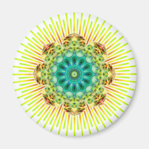Imán Mandala amarillo verde hacer su propio fondo