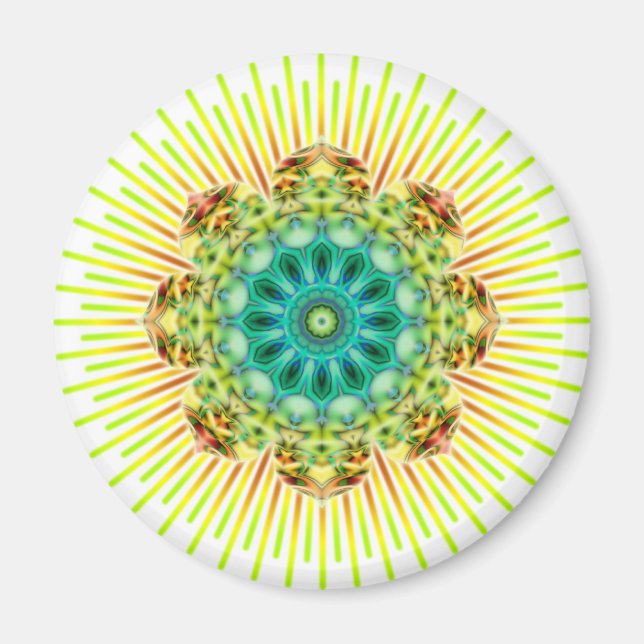 Imán Mandala amarillo verde | hacer su propio fondo (Frente)