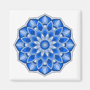 Imán Mandala azul