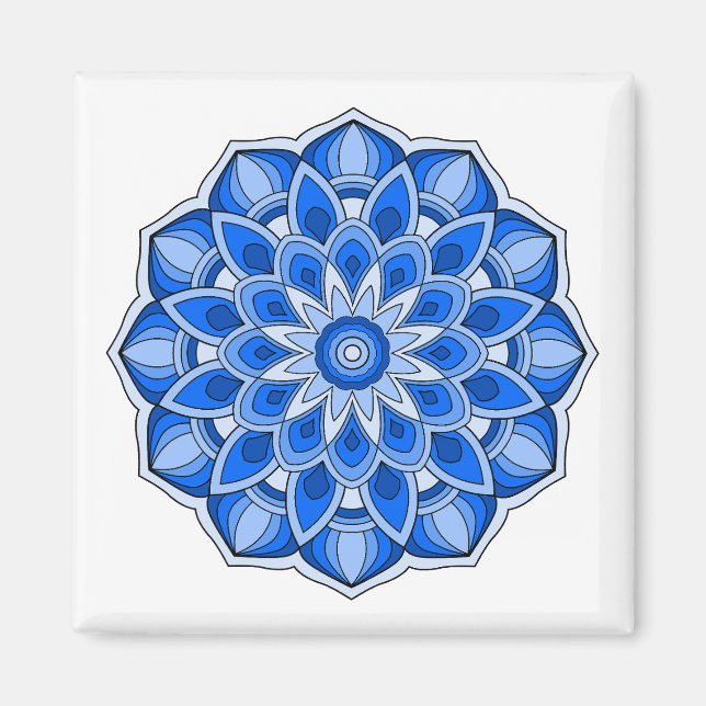 Imán Mandala azul (Frente)