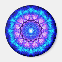 Mandala azul brillante y púrpura