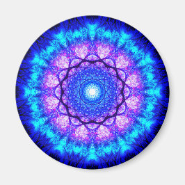 Imán Mandala azul brillante y púrpura
