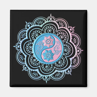 Imán Mandalá Azul y Rosa