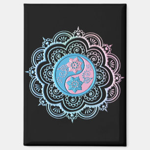 Imán Mandalá Azul y Rosa