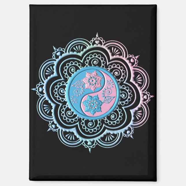 Imán Mandalá Azul y Rosa (Anverso)