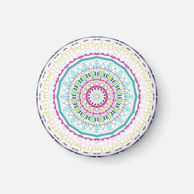 Imán mandala colorida (Frente)