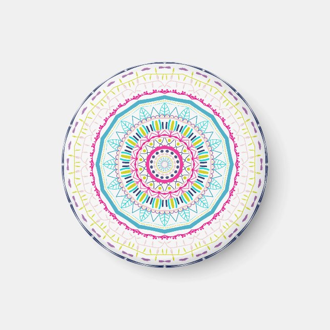 Imán mandala colorido (Frente)