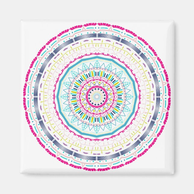 Imán mandala colorido (Frente)