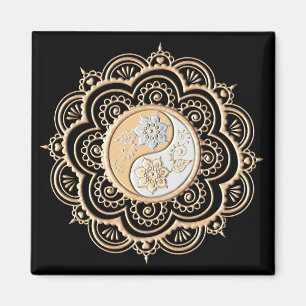 Imán Mandala de oro y plata