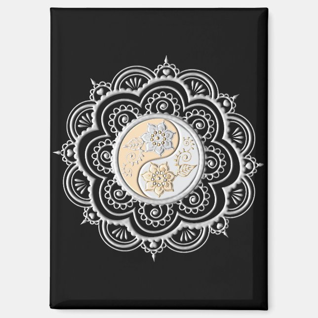 Imán Mandalá de Plata y Oro (Anverso)