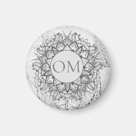 Imán Mandala en mármol plateado