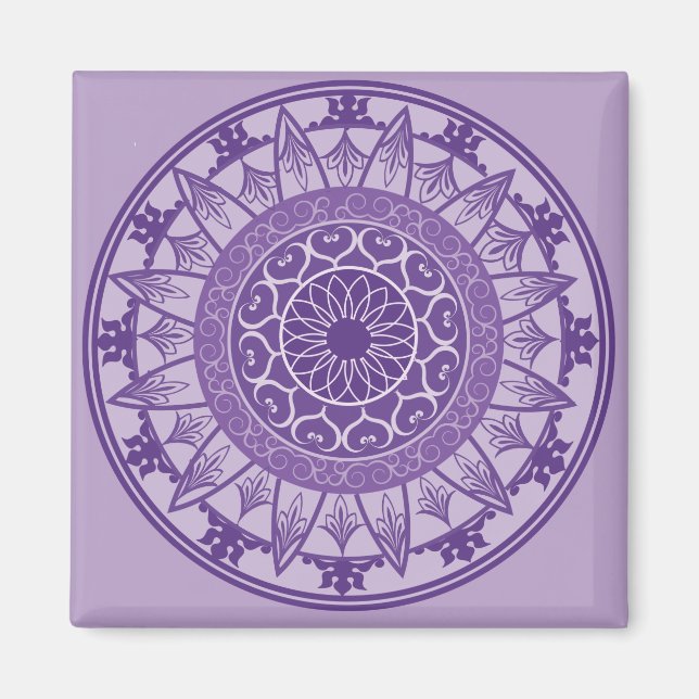Imán Mandala en morado (Frente)