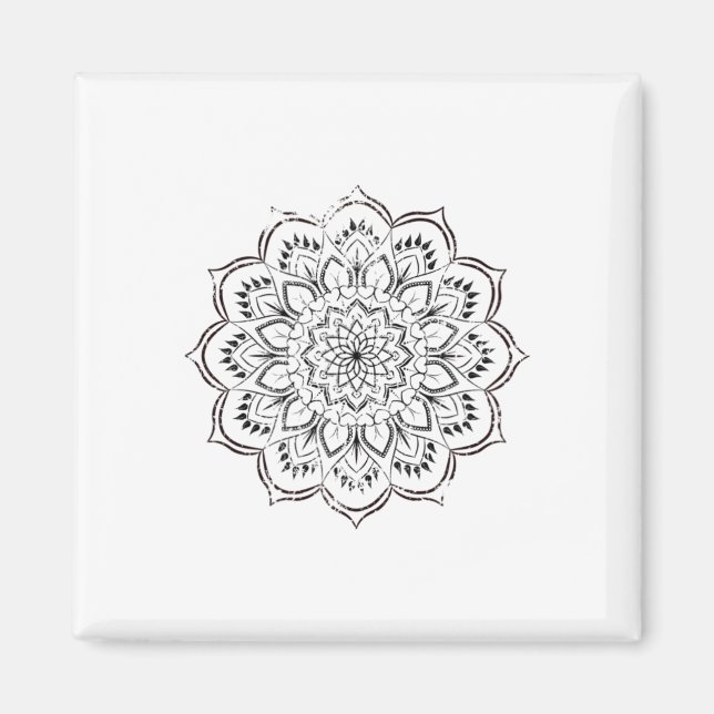 Imán Mandalá Espiritual Afligido Paz Boho Yoga Espíritu (Frente)