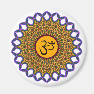 Imán Mandala espiritual Yoga Om Peacock Kaleidoscope